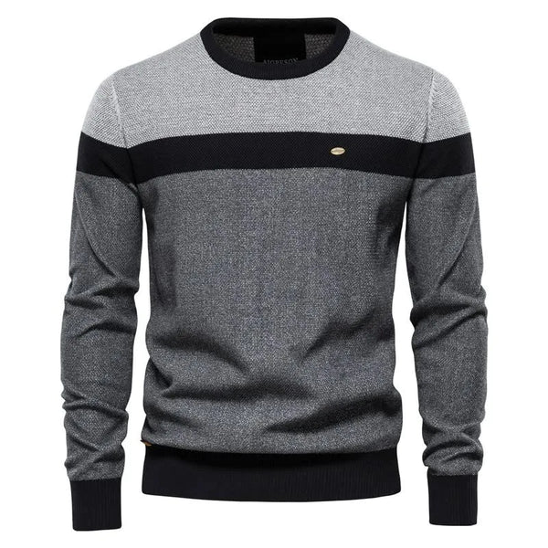 Men's Striped Stitching Sweater