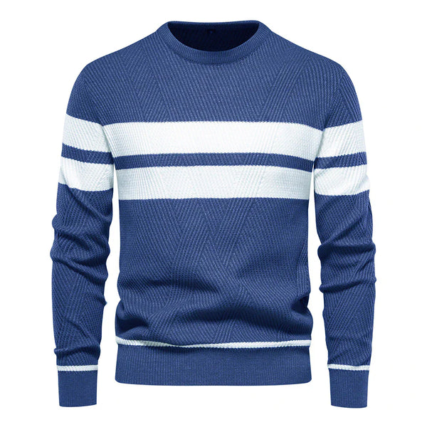 Men's Pullover Color Block Round Neck Casual Striped Sweater