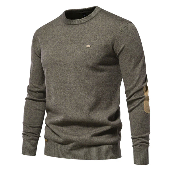 Men's Casual Cotton Pullover Round Neck Knit Sweater